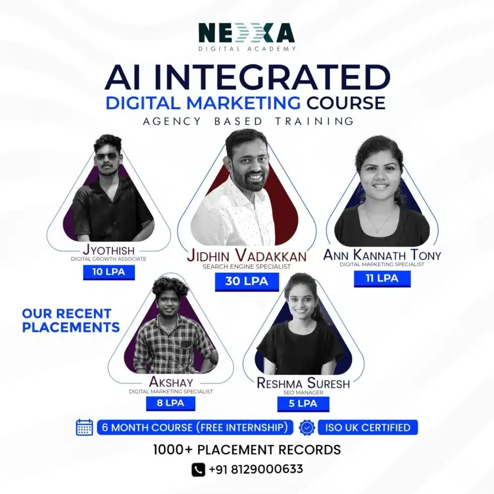 Nexxa digital academy students with high placement packages