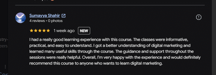Google review from a Nexxa student