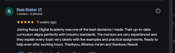 Google review from a Nexxa student